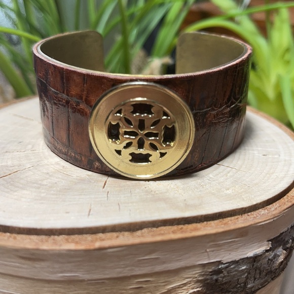 Rustic Cuff bracelet Bangle vintage rare leather - Picture 3 of 6